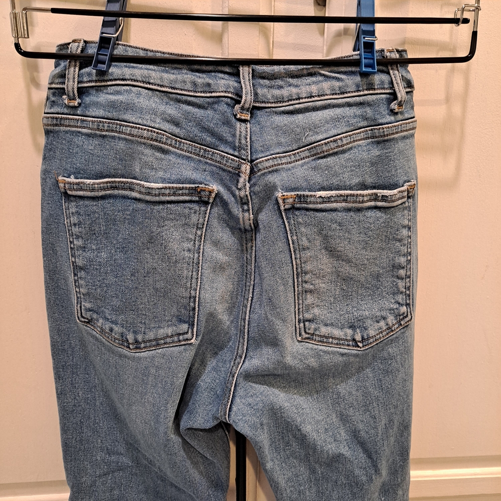 Warp + Weft Blue Patchwork Flare Jeans - image 8